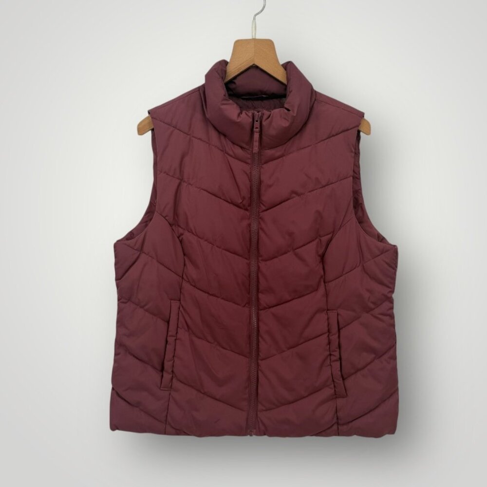 Cole Haan Quilted Puffer Mauve Pink Full Zip Vest Large